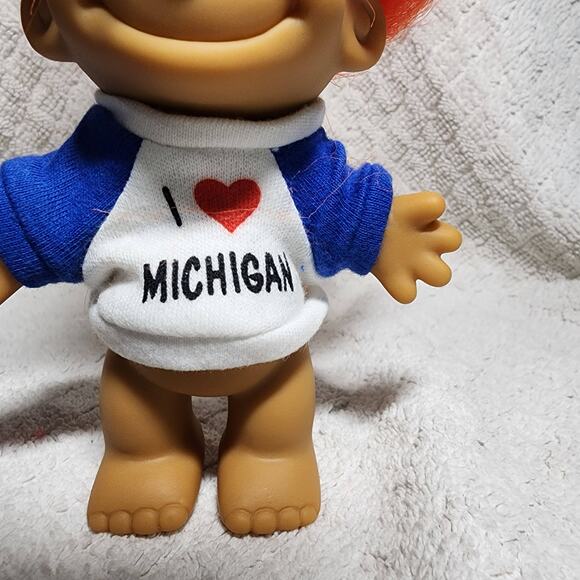 Russ Troll "I LOVE MICHIGAN" 5in, ORANGE Hair - Picture 3 of 4